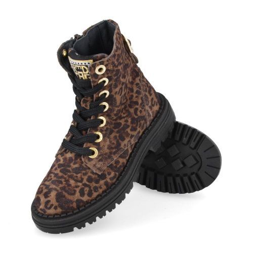 RED RAG veterboot brons Meisjes (veterboots leopard suéde - 12542  059) - Junior Steps