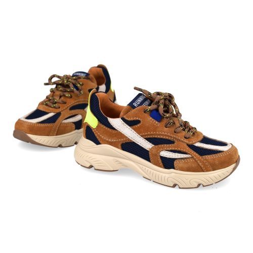 Romagnoli sneakers beige Jongens (beige blauwe sneaker met mesh - 9805R002) - Junior Steps