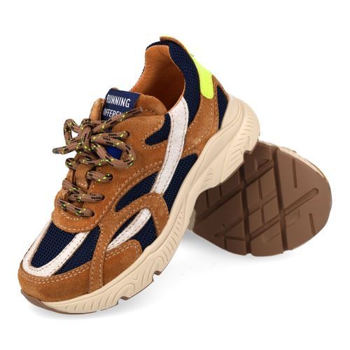 Romagnoli sneakers beige Jongens (beige blauwe sneaker met mesh - 9805R002) - Junior Steps