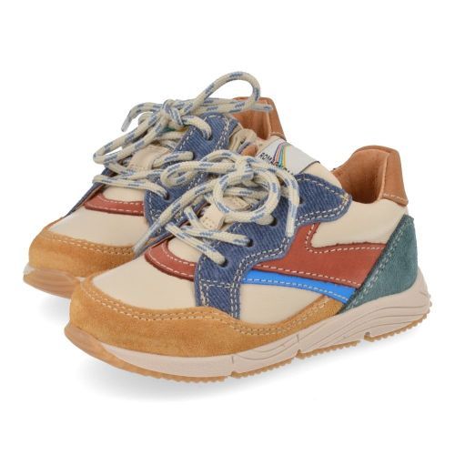 Romagnoli sneakers beige Jongens (beige combi sneakertje - 7175R263) - Junior Steps