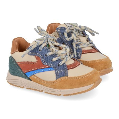 Romagnoli sneakers beige Jongens (beige combi sneakertje - 7175R263) - Junior Steps