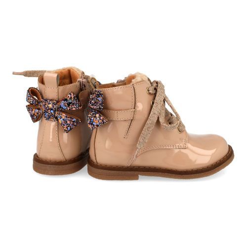 Romagnoli veterboot beige Meisjes (Beige lak boots met strik - 9095R071) - Junior Steps