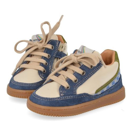 Romagnoli sneakers blauw Jongens (blauw beige eerste stap schoentje - 7050R163) - Junior Steps