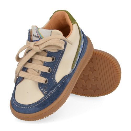 Romagnoli sneakers blauw Jongens (blauw beige eerste stap schoentje - 7050R163) - Junior Steps