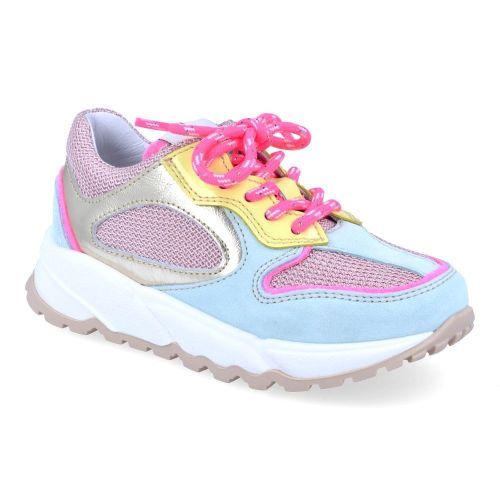 Romagnoli sneakers blauw Meisjes (blauw roze sneaker  - 8637R016) - Junior Steps