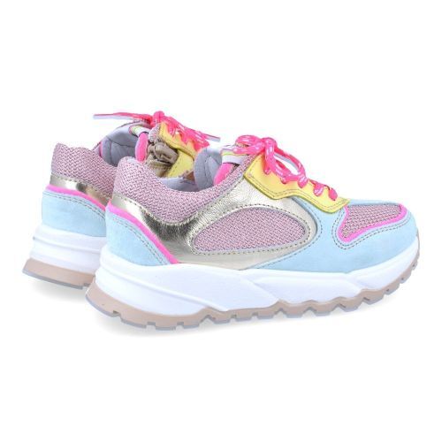 Romagnoli sneakers blauw Meisjes (blauw roze sneaker  - 8637R016) - Junior Steps
