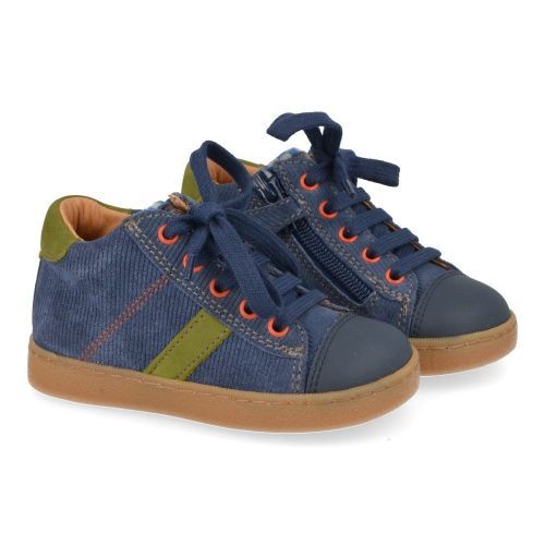 Romagnoli sneakers blauw Jongens (Blauwe kinderschoen met rubberen top - 7185R086) - Junior Steps