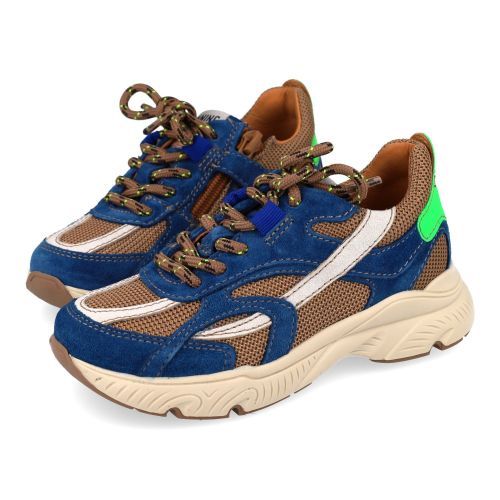 Romagnoli sneakers blauw Jongens (Blauwe sneaker met mesh - 9805R110) - Junior Steps