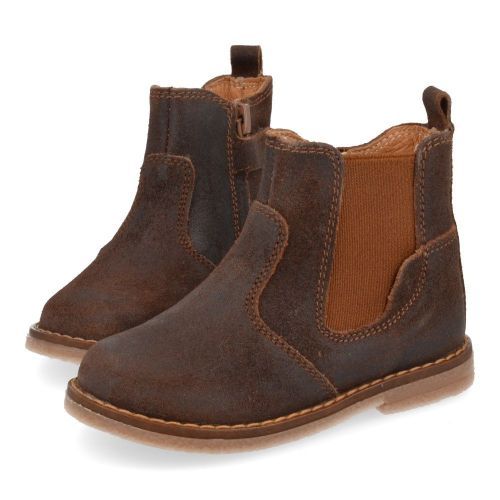 Romagnoli laarzen kort bruin  (bruin gevet leder korte laars - 7176R104) - Junior Steps
