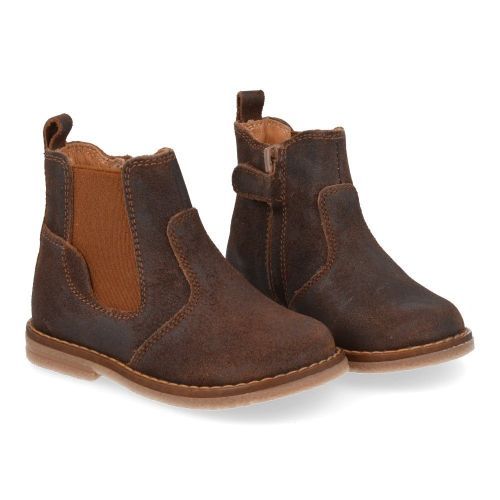 Romagnoli laarzen kort bruin  (bruin gevet leder korte laars - 7176R104) - Junior Steps