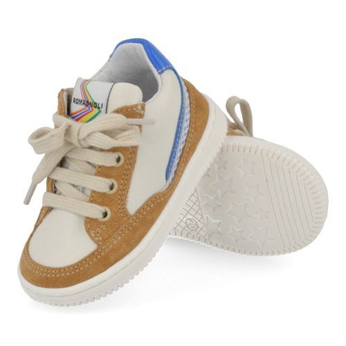 Romagnoli sneakers cognac Jongens (cognac beige sneaker - 8034R228) - Junior Steps