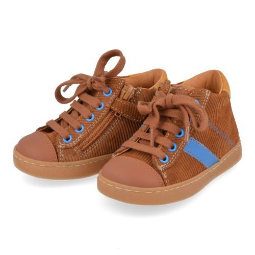 Romagnoli sneakers cognac Jongens ( - cognac sneaker met rubberen top5193R438) - Junior Steps