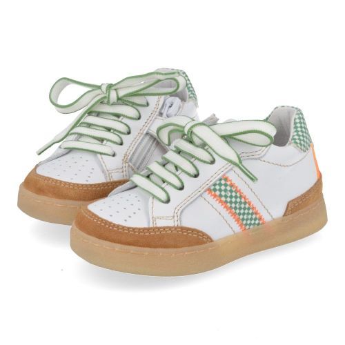 Romagnoli sneakers wit Jongens (cognac witte sneaker - 8202R226) - Junior Steps