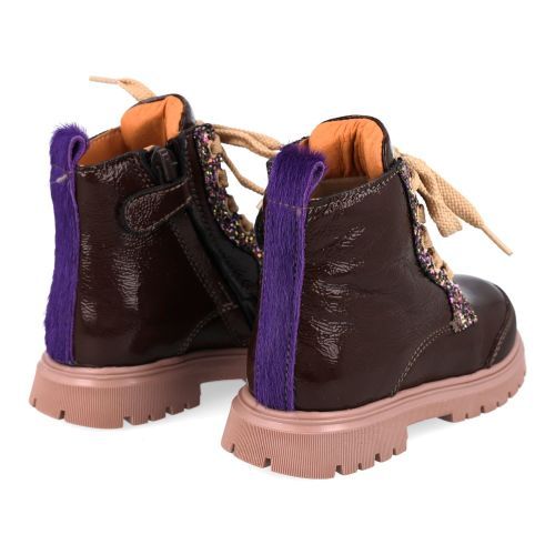 Romagnoli veterboot bruin Meisjes (Donker bruine lak bottine met beschermde - 9071R004) - Junior Steps