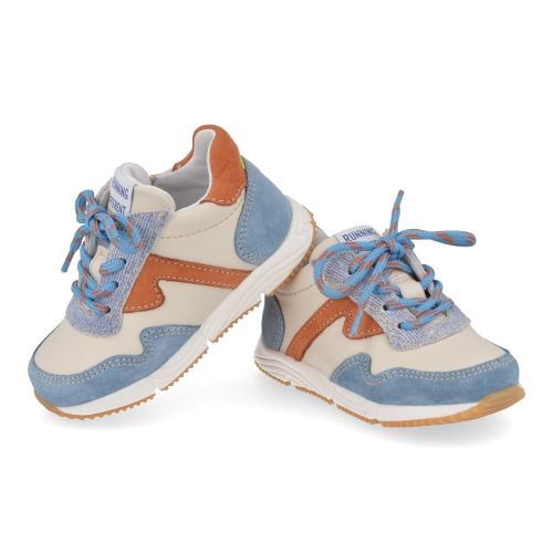 Romagnoli sneakers ecru Jongens ( - ecru blauw sneakertje6112R028) - Junior Steps