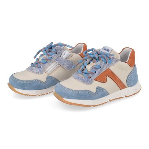 Romagnoli sneakers ecru Jongens ( - ecru blauw sneakertje6112R028) - Junior Steps