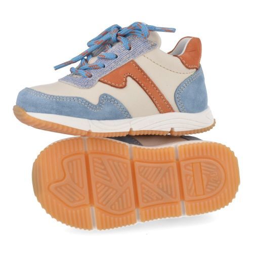 Romagnoli sneakers ecru Jongens ( - ecru blauw sneakertje6112R028) - Junior Steps