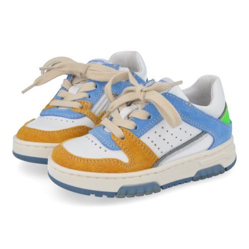 Romagnoli sneakers ecru Jongens ( - ecru blauw sneakertje6196R126) - Junior Steps