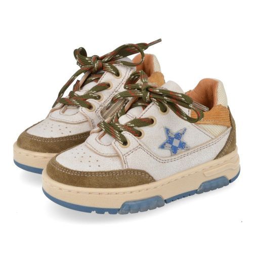 Romagnoli sneakers ecru Jongens (ecru used leather sneaker - 7191R326) - Junior Steps