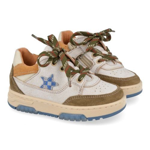 Romagnoli sneakers ecru Jongens (ecru used leather sneaker - 7191R326) - Junior Steps