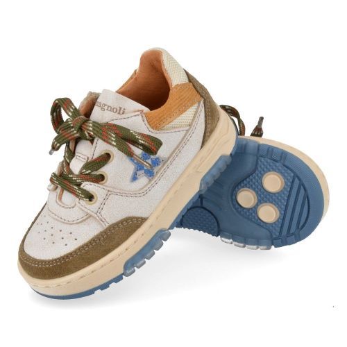 Romagnoli sneakers ecru Jongens (ecru used leather sneaker - 7191R326) - Junior Steps