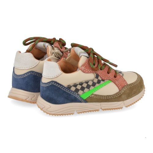 Romagnoli sneakers beige Jongens (kaki beige combi sneakertje - 7175R163) - Junior Steps