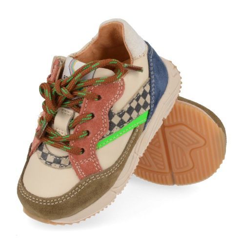 Romagnoli sneakers beige Jongens (kaki beige combi sneakertje - 7175R163) - Junior Steps