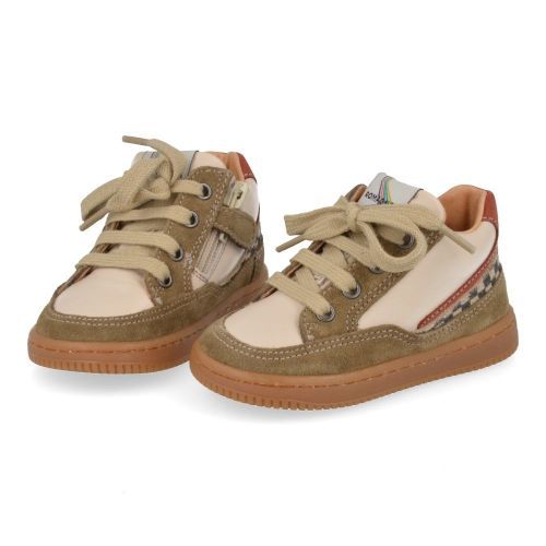 Romagnoli sneakers kaki Jongens (kaki beige eerste stap schoentje - 7050R063) - Junior Steps