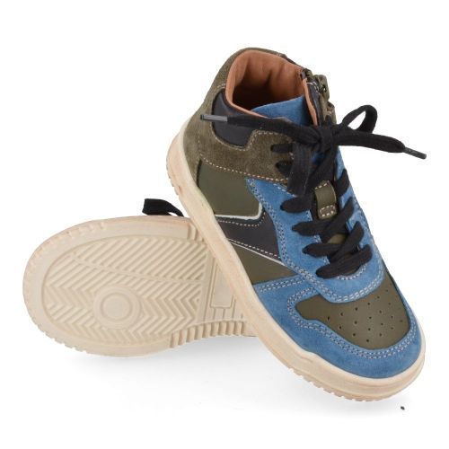 Romagnoli sneakers kaki Jongens ( - kaki blauwe sneaker3696R884) - Junior Steps