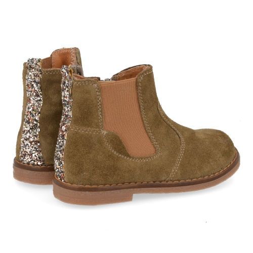 Romagnoli laarzen kort kaki Meisjes (kaki suéde korte laars met glitter bandj - 7176R065) - Junior Steps
