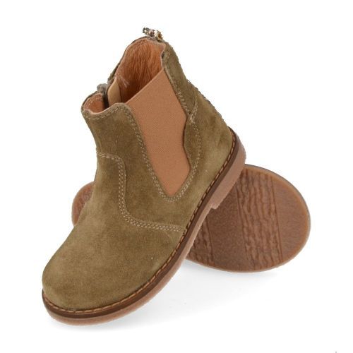 Romagnoli laarzen kort kaki Meisjes (kaki suéde korte laars met glitter bandj - 7176R065) - Junior Steps