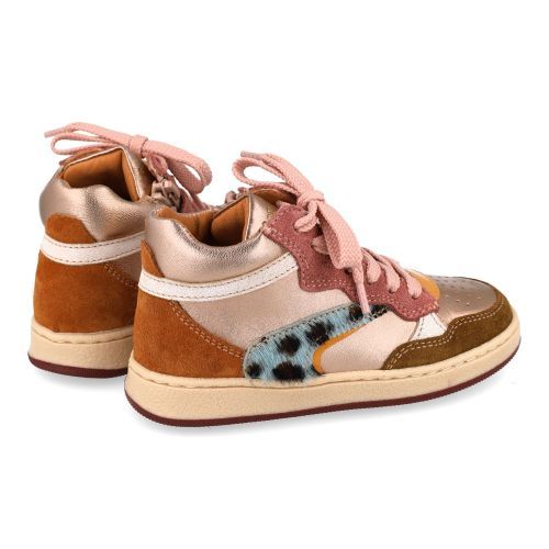 Romagnoli sneakers roze Meisjes (kinderschoen roze - lichtblauw leopard a - 9612R087) - Junior Steps