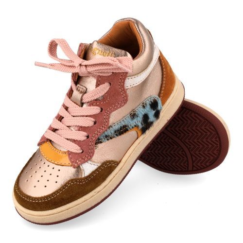 Romagnoli sneakers roze Meisjes (kinderschoen roze - lichtblauw leopard a - 9612R087) - Junior Steps