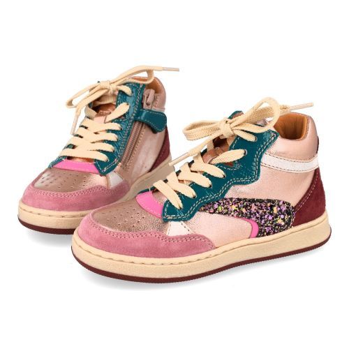 Romagnoli sneakers roze Meisjes (kinderschoen roze - lichtblauw metallic - 9612R071) - Junior Steps