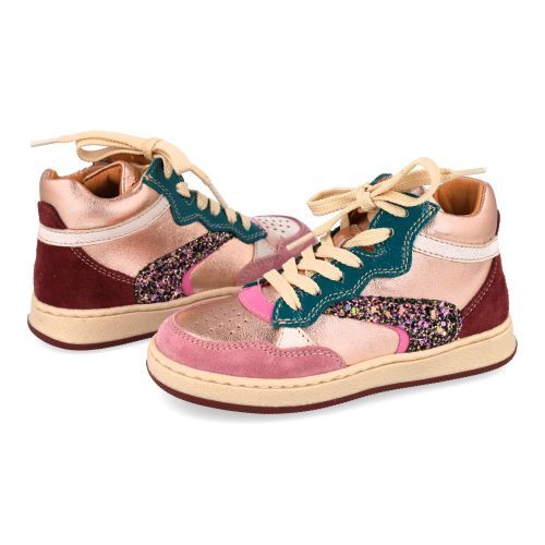 Romagnoli sneakers roze Meisjes (kinderschoen roze - lichtblauw metallic - 9612R071) - Junior Steps