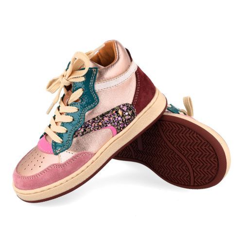 Romagnoli sneakers roze Meisjes (kinderschoen roze - lichtblauw metallic - 9612R071) - Junior Steps