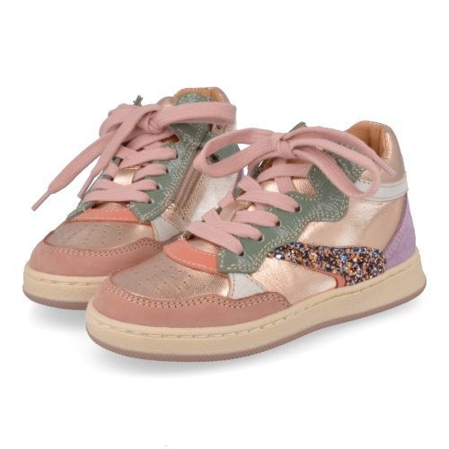 Romagnoli sneakers roze Meisjes (kinderschoen rozé - multi glitter - 7400R171) - Junior Steps