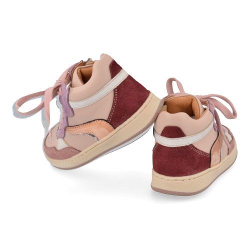Romagnoli sneakers roze Meisjes (kinderschoen roze sneaker met leopard - 7400R071) - Junior Steps
