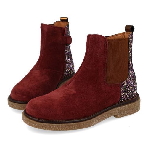 Romagnoli laarzen kort bordeaux Meisjes (Korte laars bordeaux-glitter - 9624R052) - Junior Steps