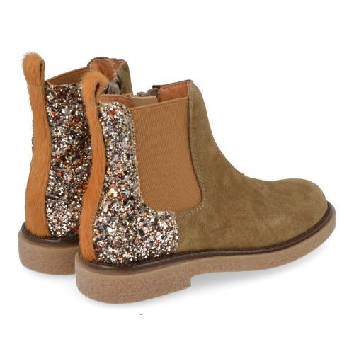 Romagnoli laarzen kort kaki Meisjes (Korte laars kaki-glitter - 7404R065) - Junior Steps
