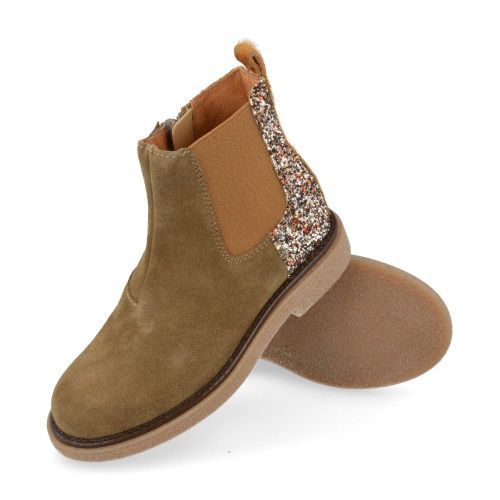 Romagnoli laarzen kort kaki Meisjes (Korte laars kaki-glitter - 7404R065) - Junior Steps