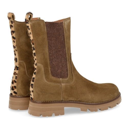 Romagnoli laarzen kort kaki Meisjes (Korte laars kaki-leopard accent - 7460R065) - Junior Steps