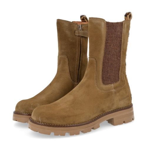 Romagnoli laarzen kort kaki Meisjes (Korte laars kaki-leopard accent - 7460R065) - Junior Steps
