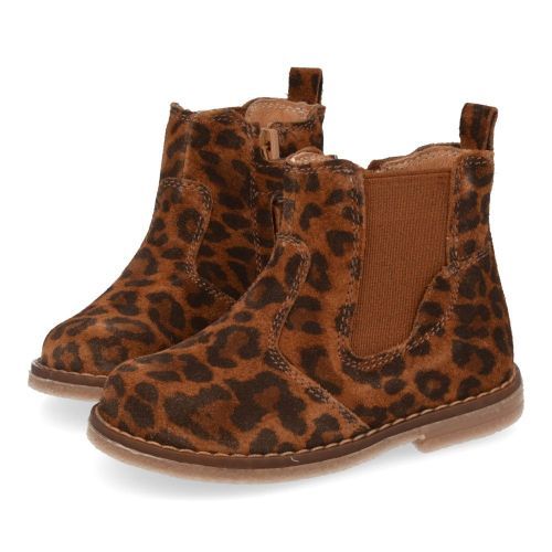 Romagnoli laarzen kort bruin Meisjes (leopard suéde korte laars - 7176R238) - Junior Steps