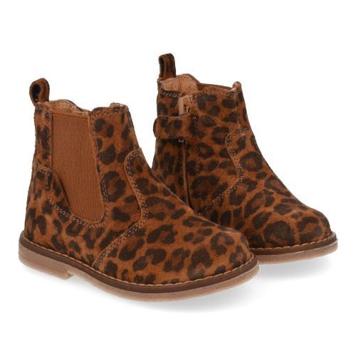 Romagnoli laarzen kort bruin Meisjes (leopard suéde korte laars - 7176R238) - Junior Steps