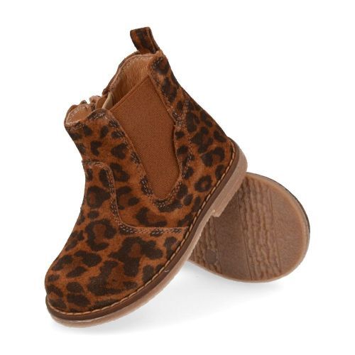 Romagnoli laarzen kort bruin Meisjes (leopard suéde korte laars - 7176R238) - Junior Steps