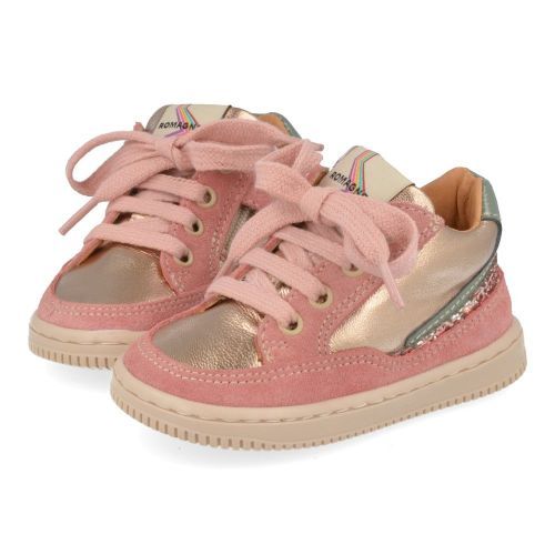 Romagnoli sneakers roze Meisjes (Roze goud eerste stap schoentje - 7050R087) - Junior Steps
