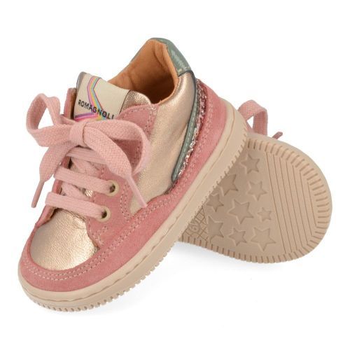 Romagnoli sneakers roze Meisjes (Roze goud eerste stap schoentje - 7050R087) - Junior Steps