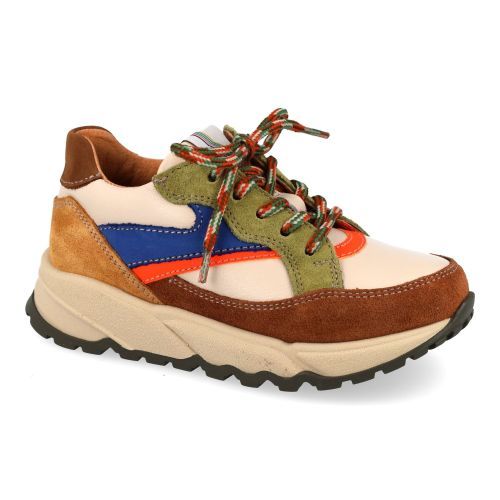 Romagnoli sneakers kaki Jongens (sneaker combi kaki fluo oranje - 7364R263) - Junior Steps