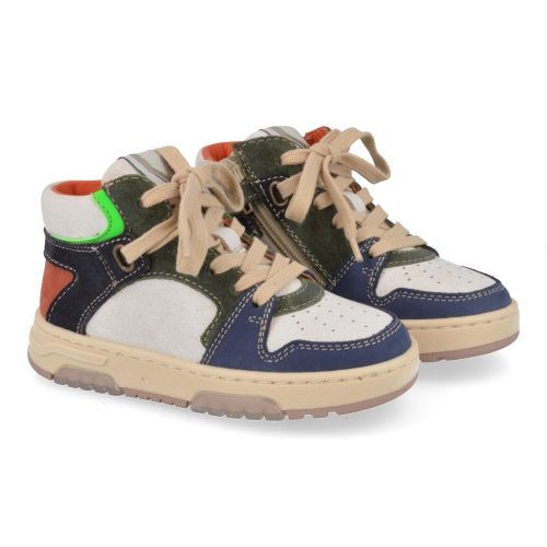 Romagnoli sneakers ecru Jongens (Sneaker ecru used leather look- multi kl - 7386R126) - Junior Steps